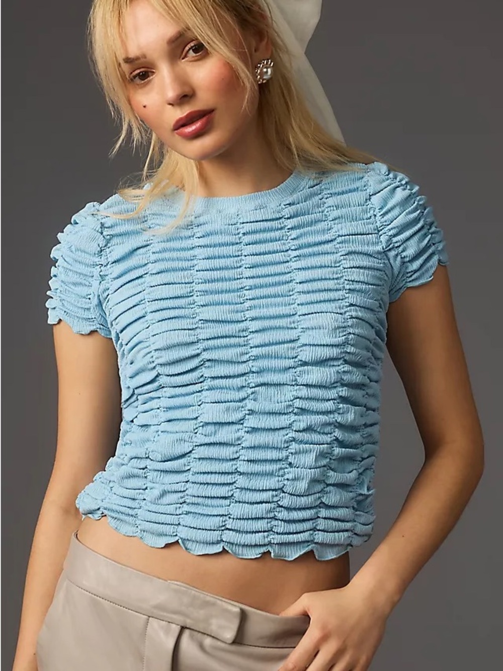 By Anthropologie Ruched Baby Tee